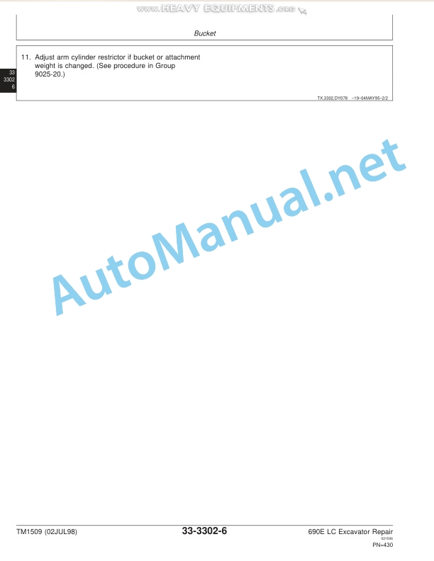 John Deere 690E LC Excavator Repair Technical Manual TM1509 19980702 4 John Deere 690E LC Excavator Repair Technical Manual TM1509 19980702 - Image 4