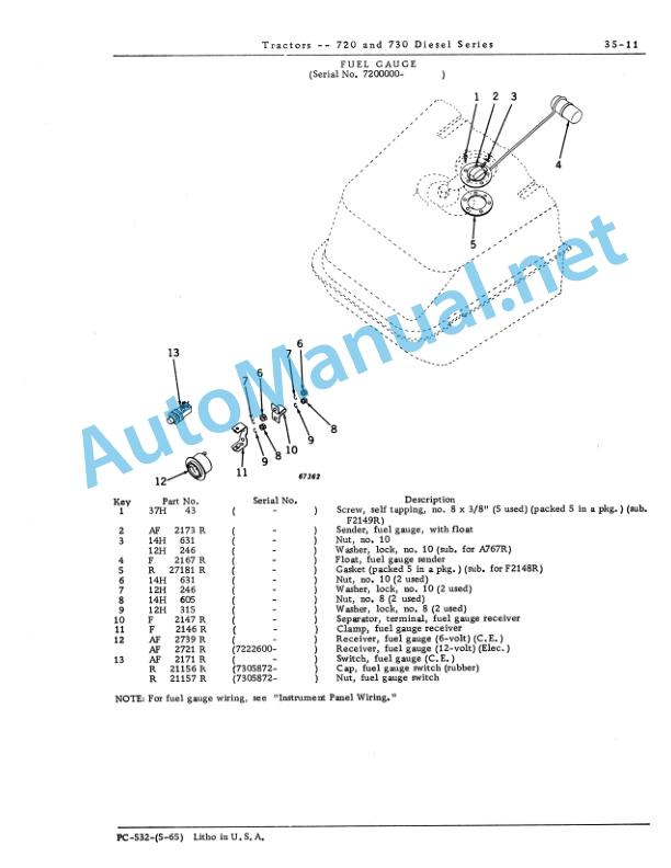 Alternative view of John Deere 720 and 730 Series Diesel Tractors Parts Catalog PC532