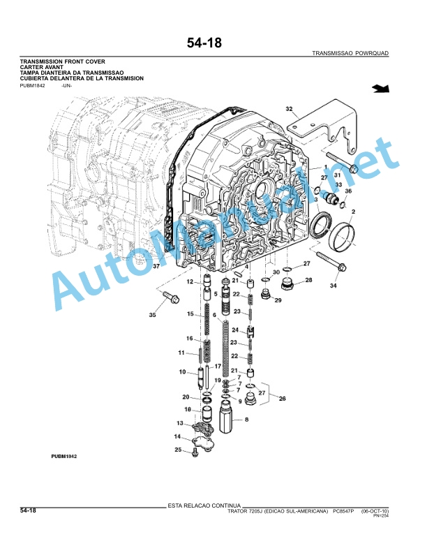John Deere 7205J Trator Parts Catalog PC8547P 06-Oct-10 Portuguese 3 John Deere 7205J Trator Parts Catalog PC8547P 06-Oct-10 Portuguese - Image 3