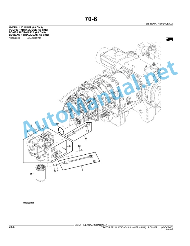 John Deere 7225J Tractor Parts Catalog PC8506P 12-JAN-11 Portuguese 4 John Deere 7225J Tractor Parts Catalog PC8506P 12-JAN-11 Portuguese - Image 4