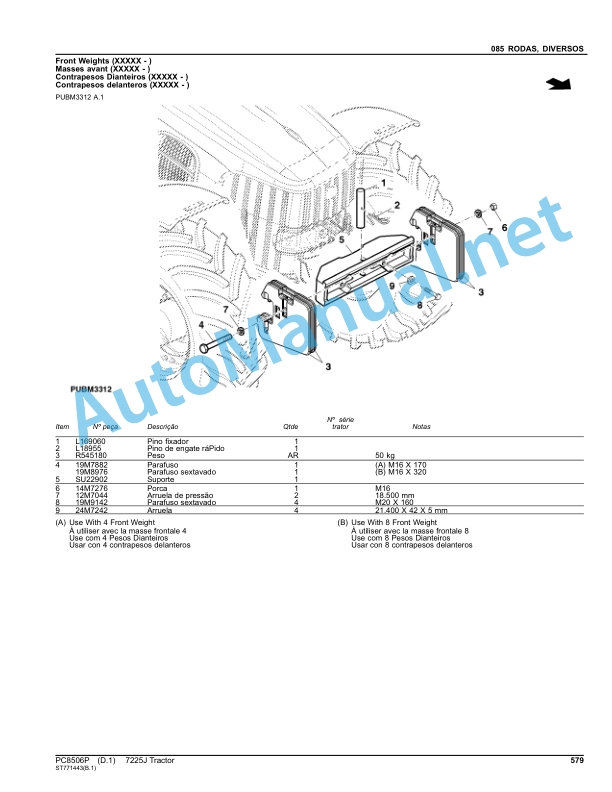 John Deere 7225J Tractor Parts Catalog PC8506P Jul-14 Portuguese 5 John Deere 7225J Tractor Parts Catalog PC8506P Jul-14 Portuguese - Image 5