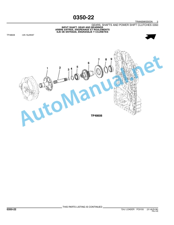 John Deere 724J Loader Parts Catalog PC9155 Jan-07 2 John Deere 724J Loader Parts Catalog PC9155 Jan-07 - Image 2