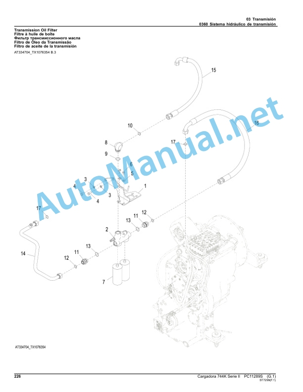 Alternative view of John Deere 744K Series II Loader Parts Catalog PC11289S November 2016 Spanish
