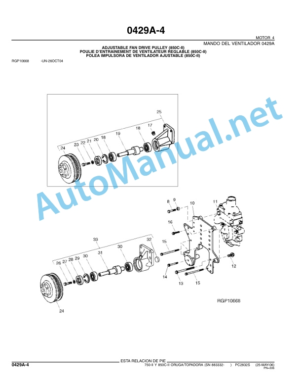 John Deere 750-II 850C-II ORUGA Parts Catalog PC2832S Spanish 3 John Deere 750-II 850C-II ORUGA Parts Catalog PC2832S Spanish - Image 3