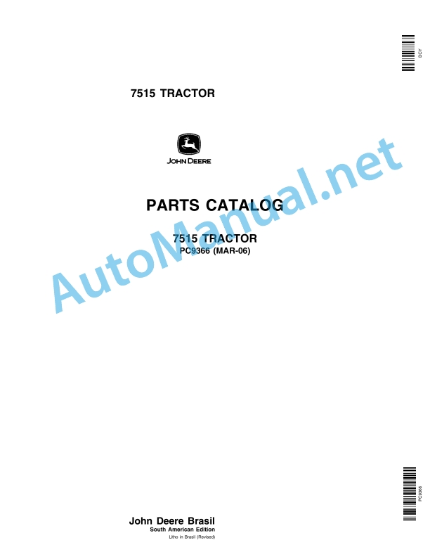 John Deere 7515 Tractor Parts Catalog PC9366 Mar-06