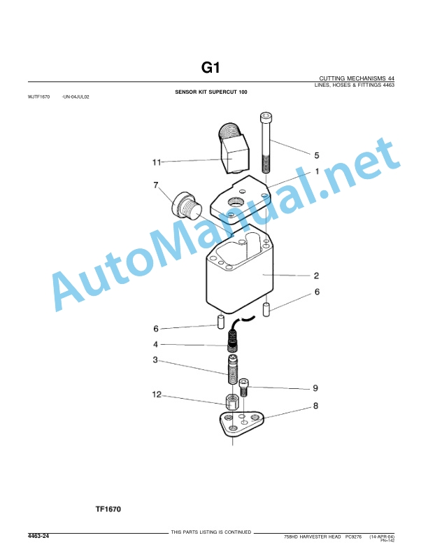 John Deere 758HD Harvester Head Parts Catalog PC 9276 Apr-04 5 John Deere 758HD Harvester Head Parts Catalog PC 9276 Apr-04 - Image 5