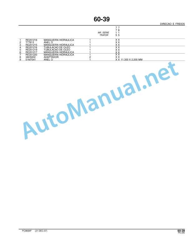 John Deere 7715, 7815 Tractors (Brazil) Parts Catalog PC9668P 21-DEC-07 Portuguese 4 John Deere 7715, 7815 Tractors (Brazil) Parts Catalog PC9668P 21-DEC-07 Portuguese - Image 4