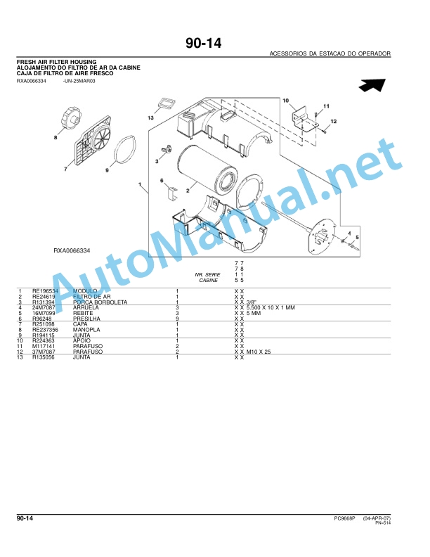 John Deere 7715, 7815 Tractors (Brazil) Parts Catalog PC9668P 21-DEC-07 Portuguese 5 John Deere 7715, 7815 Tractors (Brazil) Parts Catalog PC9668P 21-DEC-07 Portuguese - Image 5