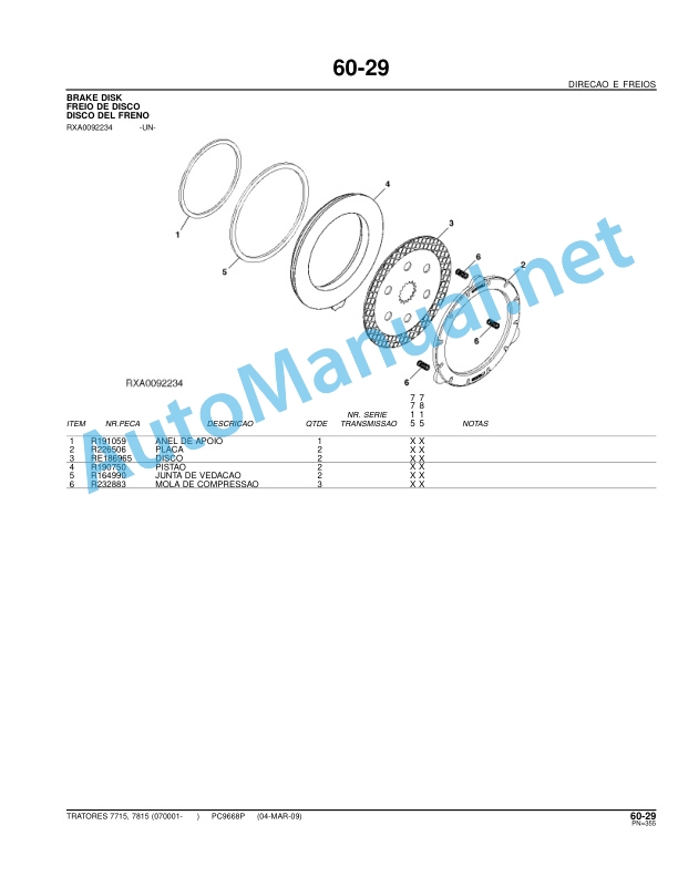John Deere 7715, 7815 Tractors Parts Catalog PC9668P 04-MAR-09 Portuguese 4 John Deere 7715, 7815 Tractors Parts Catalog PC9668P 04-MAR-09 Portuguese - Image 4