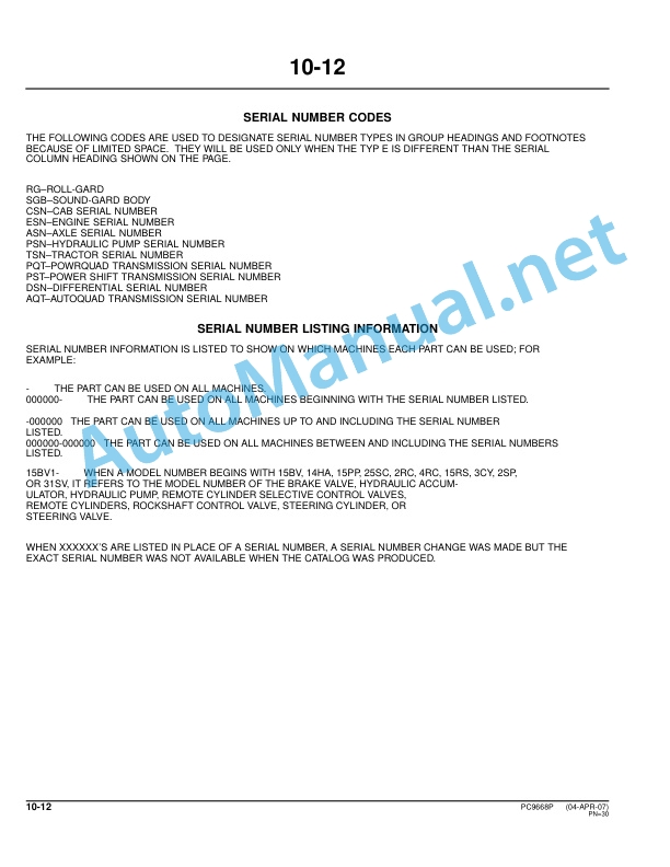 John Deere 7715, 7815 Tractors Parts Catalog PC9668P 20-AUG-08 Portuguese 5 John Deere 7715, 7815 Tractors Parts Catalog PC9668P 20-AUG-08 Portuguese - Image 5