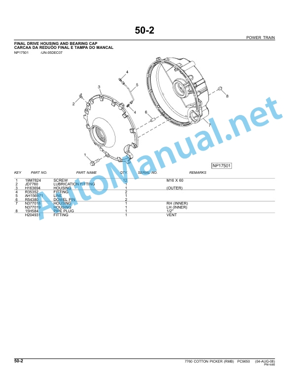 John Deere 7760 COTTON PICKER (RMB) Parts Catalog PC9650 MAR-11 3 John Deere 7760 COTTON PICKER (RMB) Parts Catalog PC9650 MAR-11 - Image 3