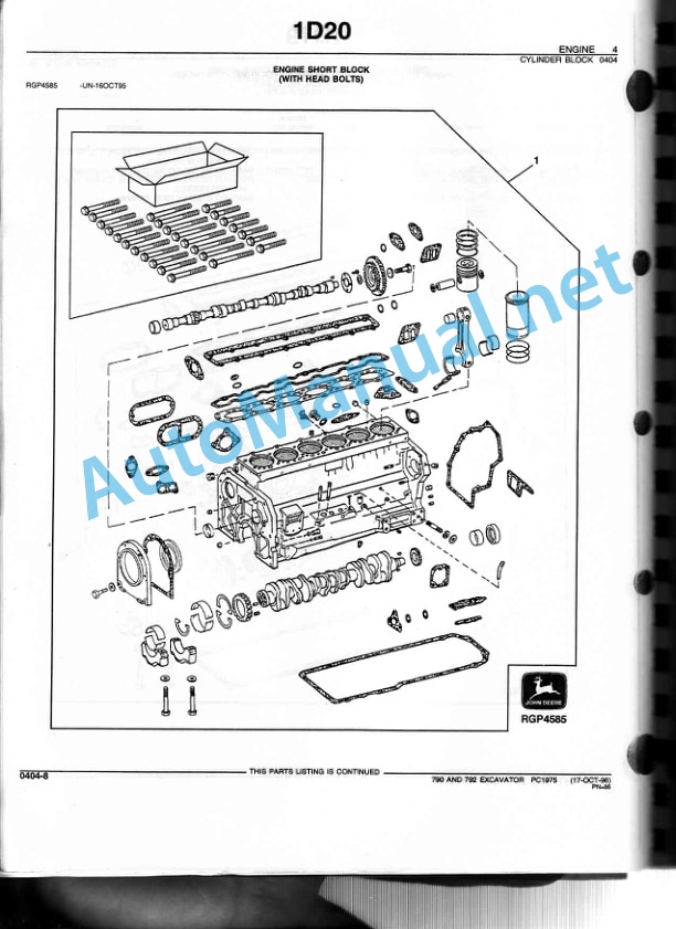 John Deere 790 Excavator TP21169 02-Dec-87 3 John Deere 790 Excavator TP21169 02-Dec-87-3