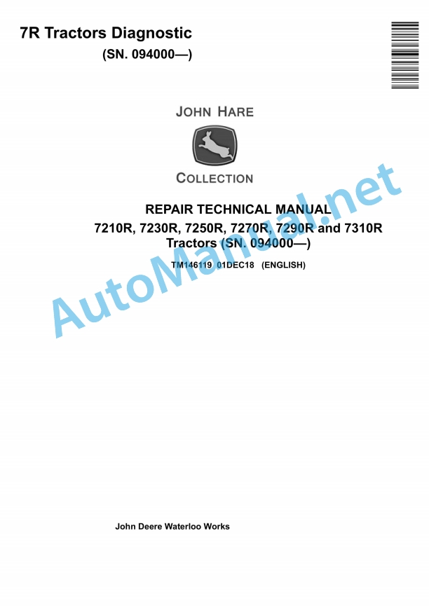 John Deere 7R Tractors Diagnostic Technical Manual TM146119 01DEC18 1 John Deere 7R Tractors Diagnostic Technical Manual TM146119 01DEC18