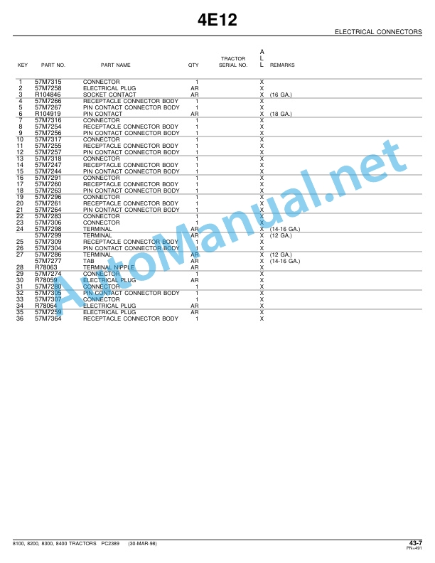 John Deere 8100, 8200, 8300, 8400 Tractors Parts Catalog PC2389 May 27, 1999 3 John Deere 8100, 8200, 8300, 8400 Tractors Parts Catalog PC2389 May 27, 1999 - Image 3