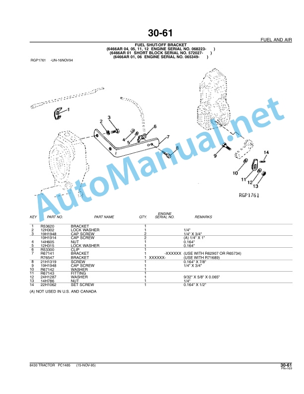 John Deere 8430 Tractor Parts Catalog PC1485 October 2005 2 John Deere 8430 Tractor Parts Catalog PC1485 October 2005-2