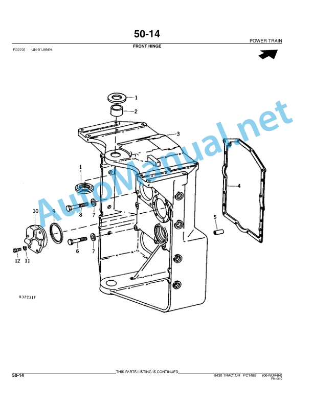 John Deere 8430 Tractor Parts Catalog PC1485 October 2005 3 John Deere 8430 Tractor Parts Catalog PC1485 October 2005-3