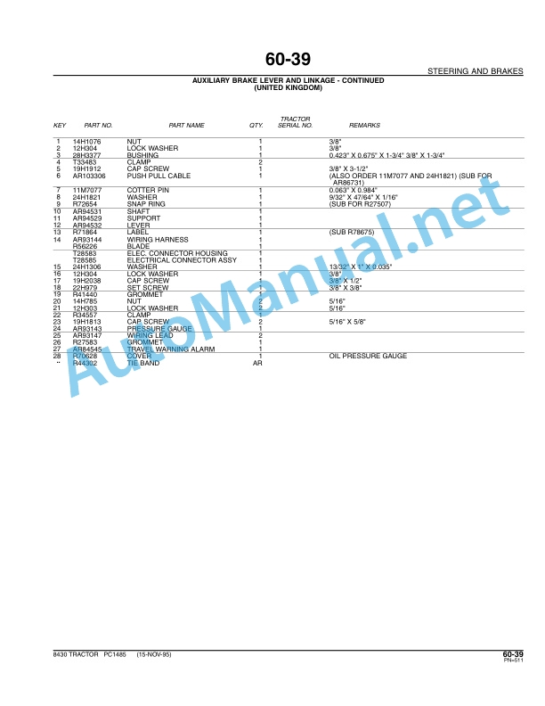 John Deere 8430 Tractor Parts Catalog PC1485 October 2005 4 John Deere 8430 Tractor Parts Catalog PC1485 October 2005-4