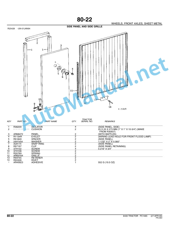 John Deere 8430 Tractor Parts Catalog PC1485 October 2005 5 John Deere 8430 Tractor Parts Catalog PC1485 October 2005-5