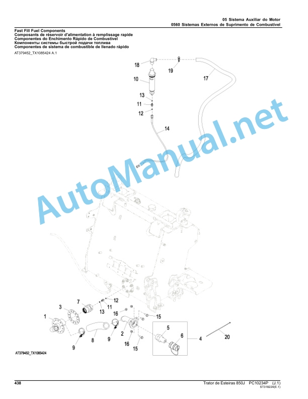 John Deere 850J Crawler Tractor Parts Catalog PC10234P June 2017 Portuguese 3 John Deere 850J Crawler Tractor Parts Catalog PC10234P June 2017 Portuguese - Image 3