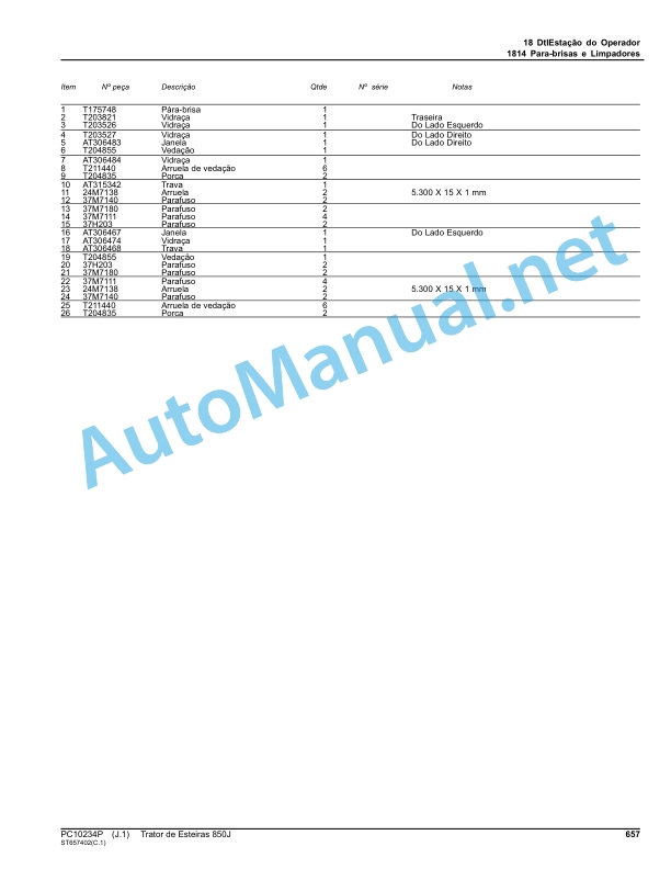 John Deere 850J Crawler Tractor Parts Catalog PC10234P June 2017 Portuguese 4 John Deere 850J Crawler Tractor Parts Catalog PC10234P June 2017 Portuguese - Image 4