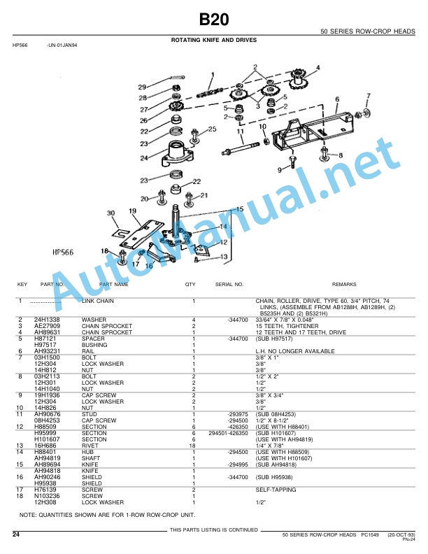 John Deere 853 Row-Crop Head Parts Catalog PC1549 12-Feb-82 3 John Deere 853 Row-Crop Head Parts Catalog PC1549 12-Feb-82 - Image 3