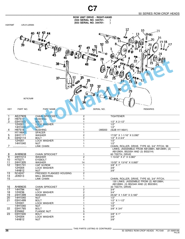 John Deere 853 Row-Crop Head Parts Catalog PC1549 12-Feb-82 4 John Deere 853 Row-Crop Head Parts Catalog PC1549 12-Feb-82 - Image 4