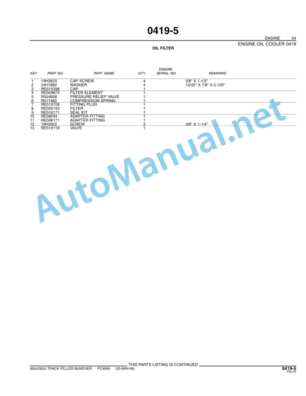 John Deere 909J 959J (Leveler) Track Feller Buncher Parts Catalog PC9569 December 2006 2 John Deere 909J 959J (Leveler) Track Feller Buncher Parts Catalog PC9569 December 2006 - Image 2