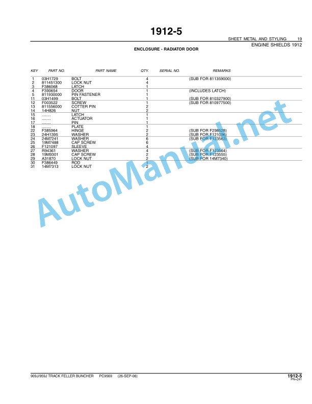 John Deere 909J 959J (Leveler) Track Feller Buncher Parts Catalog PC9569 December 2006 4 John Deere 909J 959J (Leveler) Track Feller Buncher Parts Catalog PC9569 December 2006 - Image 4