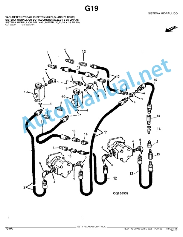 John Deere 9200 Series Planters Parts Catalog PC9192P 08 Oct 04 Portuguese 5 John Deere 9200 Series Planters Parts Catalog PC9192P 08 Oct 04 Portuguese - Image 5