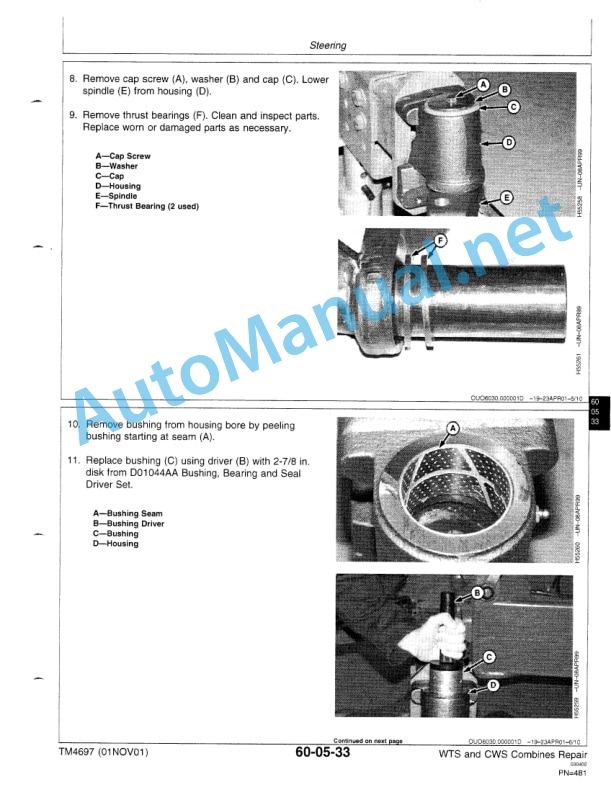 John Deere 9540, 9560, 9580, 9640, 9660, 9680 WTS and CWS Combines Repair Technical Manual TM4697 20011101 3 John Deere 9540, 9560, 9580, 9640, 9660, 9680 WTS and CWS Combines Repair Technical Manual TM4697 20011101-3