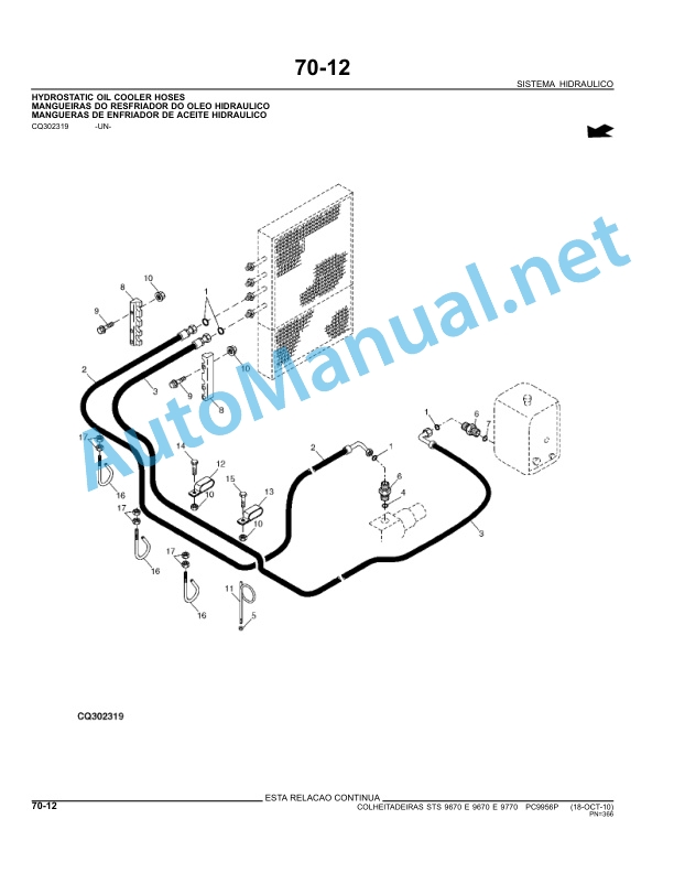 John Deere 9670 and 9770 STS Combine Parts Catalog PC9596P 18-OCT-10 Portuguese 3 John Deere 9670 and 9770 STS Combine Parts Catalog PC9596P 18-OCT-10 Portuguese - Image 3