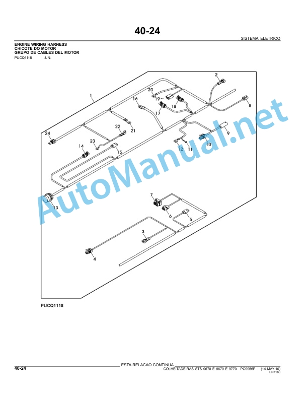 Alternative view of John Deere 9670 and 9770 STS Combine Parts Catalog PC9956P 14-May-10 Portuguese
