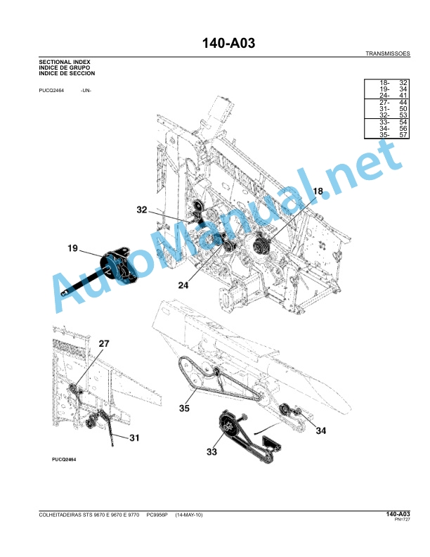 John Deere 9670 and 9770 STS Combine Parts Catalog PC9956P 14-May-10 Portuguese 5 John Deere 9670 and 9770 STS Combine Parts Catalog PC9956P 14-May-10 Portuguese - Image 5
