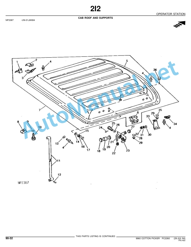 John Deere 9960 COTTON PICKER Parts Catalog PC2260 27-MAY-03 4 John Deere 9960 COTTON PICKER Parts Catalog PC2260 27-MAY-03 - Image 4