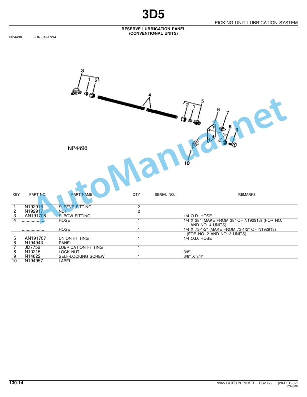 John Deere 9965 Cotton Picker Parts Catalog PC2366 03-Nov-03 5 John Deere 9965 Cotton Picker Parts Catalog PC2366 03-Nov-03 - Image 5