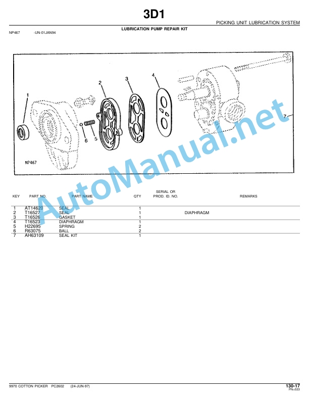 John Deere 9970 Cotton Picker Parts Catalog PC2602 01-Apr-03 5 John Deere 9970 Cotton Picker Parts Catalog PC2602 01-Apr-03 - Image 5