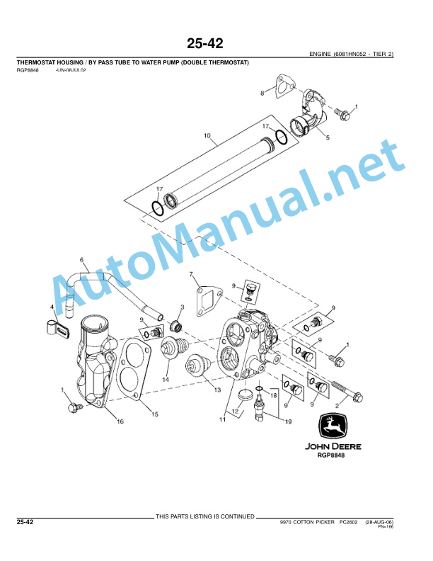 Alternative view of John Deere 9970 Cotton Picker Parts Catalog PC2602 28AUG06