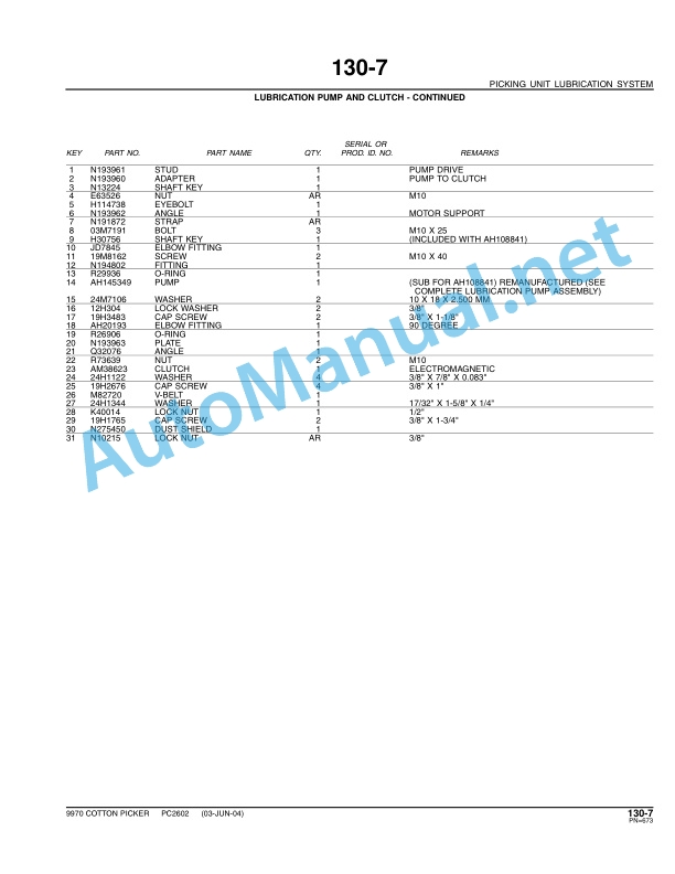 John Deere 9970 Cotton Picker Parts Catalog PC2602 28AUG06 5 John Deere 9970 Cotton Picker Parts Catalog PC2602 28AUG06 - Image 5