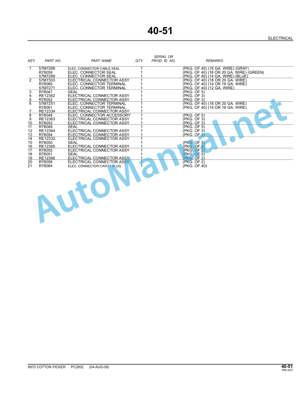 John Deere 9970 Cotton Picker Parts Catalog PC2602 AUG-10 3 John Deere 9970 Cotton Picker Parts Catalog PC2602 AUG-10 - Image 3