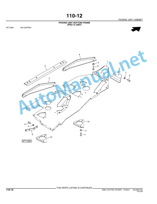 John Deere 9996 Cotton Picker Parts Catalog PC9421 AUG-06 4 John Deere 9996 Cotton Picker Parts Catalog PC9421 AUG-06 - Image 4