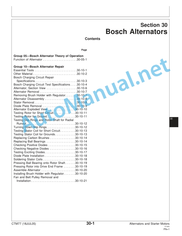 John Deere Alternators and Starter Motors Component Technical Manual CTM77 18JUL05 3 John Deere Alternators and Starter Motors Component Technical Manual CTM77 18JUL05 - Image 3
