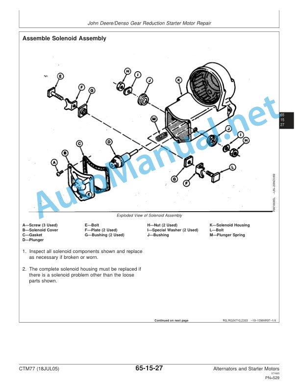 John Deere Alternators and Starter Motors Component Technical Manual CTM77 18JUL05 5 John Deere Alternators and Starter Motors Component Technical Manual CTM77 18JUL05 - Image 5