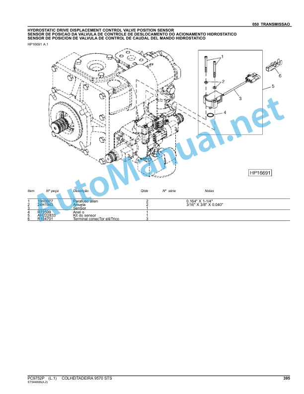 John Deere COLHEITADEIRA 9570 STS Parts Catalog PC9752P January 2014 Portuguese 3 John Deere COLHEITADEIRA 9570 STS Parts Catalog PC9752P January 2014 Portuguese - Image 3