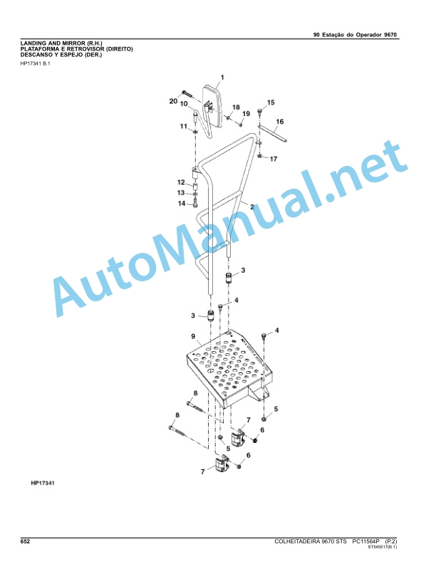 John Deere COLHEITADEIRA 9670 STS Parts Catalog PC11564P mar-15 Portuguese 4 John Deere COLHEITADEIRA 9670 STS Parts Catalog PC11564P mar-15 Portuguese - Image 4