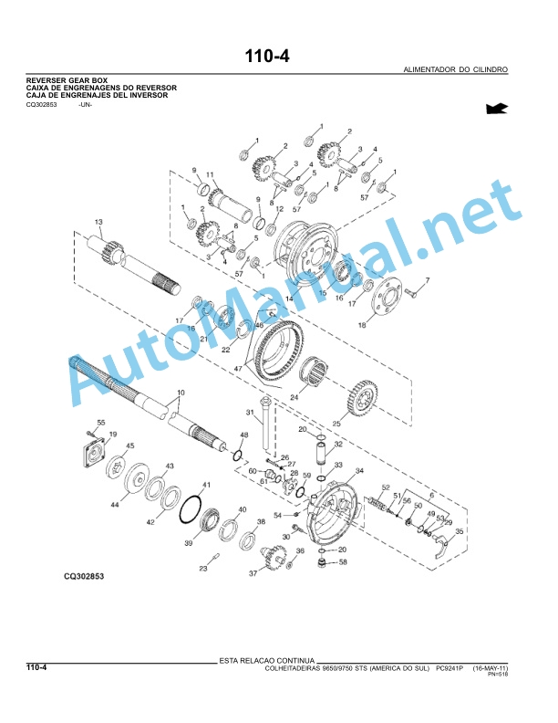 John Deere Colheitadeiras 9650 STS e 9750 STS Parts Catalog PC9241P 16-MAY-11 Portuguese 4 John Deere Colheitadeiras 9650 STS e 9750 STS Parts Catalog PC9241P 16-MAY-11 Portuguese - Image 4