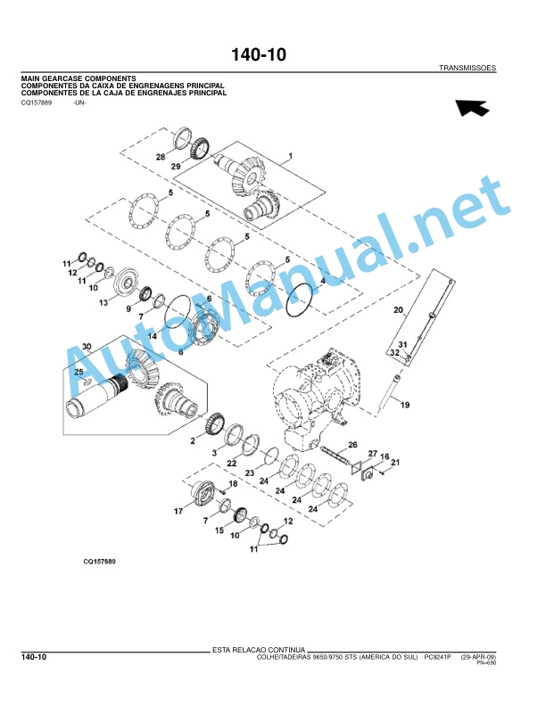 John Deere Colheitadeiras 9650 STS e 9750 STS Parts Catalog PC9241P 29-APR-09 Portuguese 5 John Deere Colheitadeiras 9650 STS e 9750 STS Parts Catalog PC9241P 29-APR-09 Portuguese - Image 5