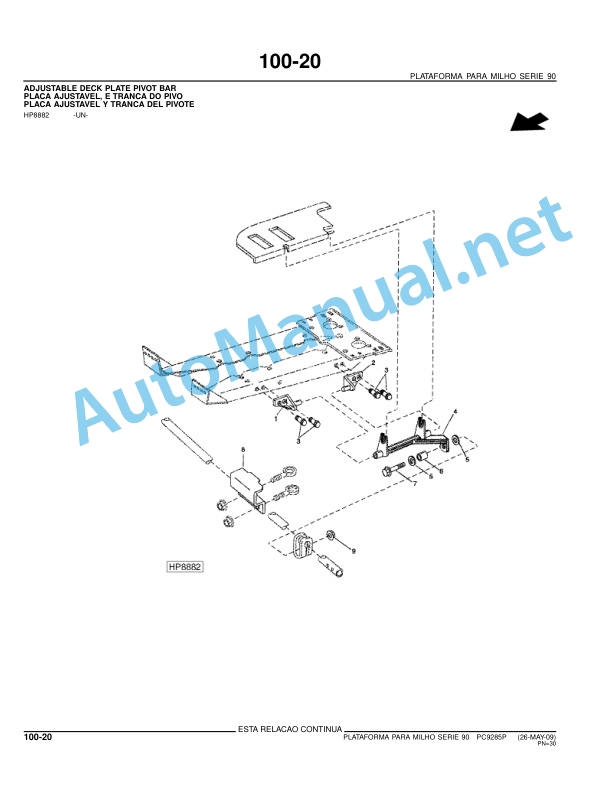 John Deere Corn platform Series 90 Parts Catalog PC9285P 26 May 2009 Portuguese 3 John Deere Corn platform Series 90 Parts Catalog PC9285P 26 May 2009 Portuguese - Image 3