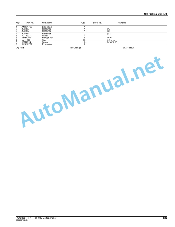 John Deere CP690 Cotton Picker Parts Catalog PC12380 August 2015 4 John Deere CP690 Cotton Picker Parts Catalog PC12380 August 2015 - Image 4