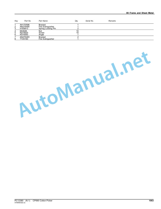 John Deere CP690 Cotton Picker Parts Catalog PC12380 May 2016 4 John Deere CP690 Cotton Picker Parts Catalog PC12380 May 2016 - Image 4