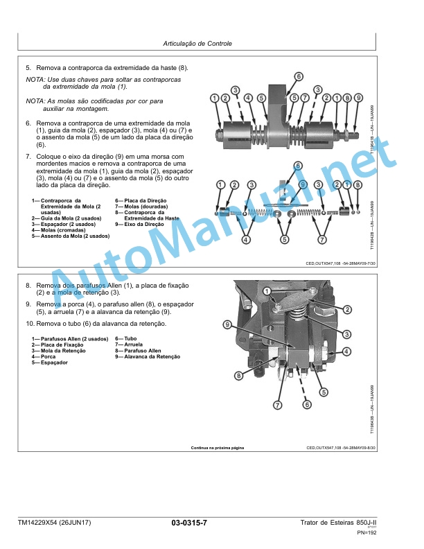 John Deere Crawler Tractor 850J-II Technical Manual TM142295X54 26 June 2017 Portuguese 3 John Deere Crawler Tractor 850J-II Technical Manual TM142295X54 26 June 2017 Portuguese - Image 3